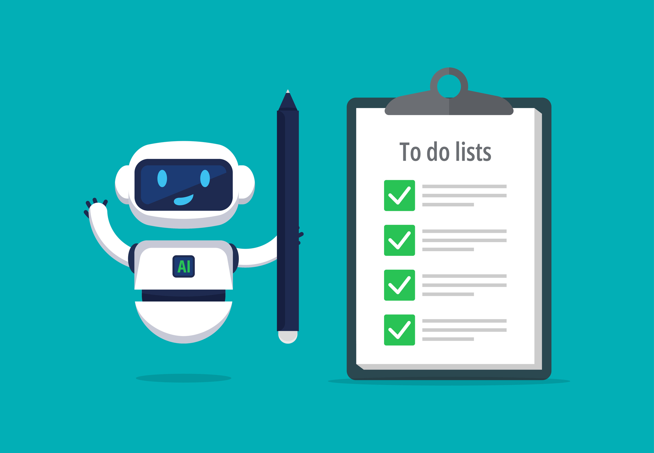 AI chatbot with online checklist for to-do list assistants of task planning concept