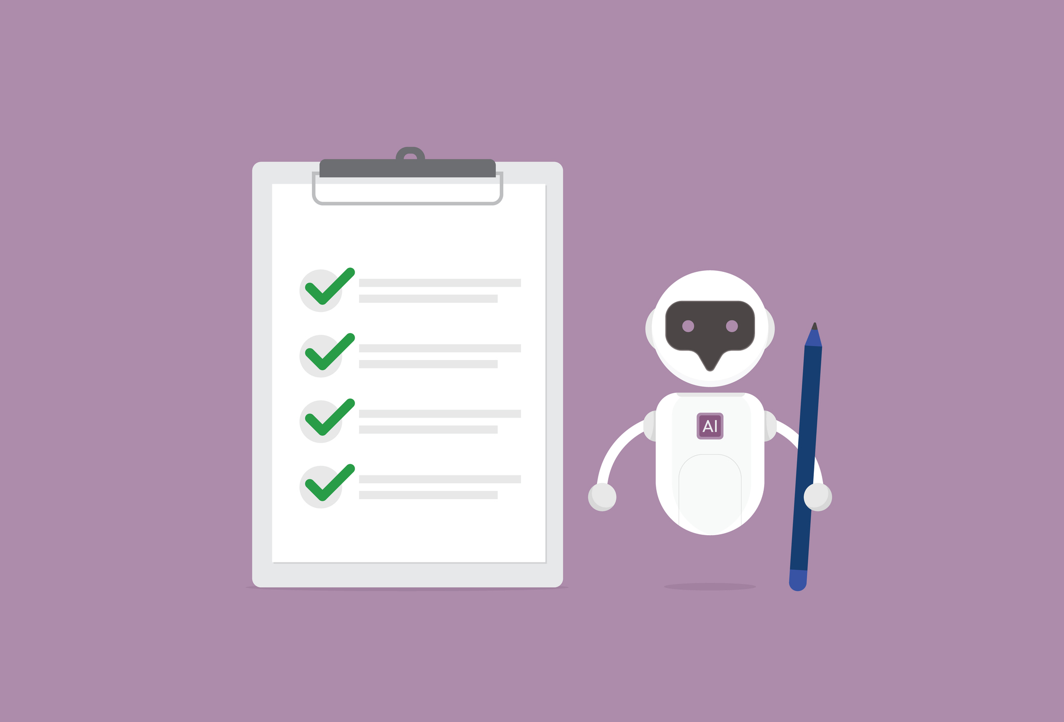 AI chatbot with online checklist for to-do list assistants task planning concept